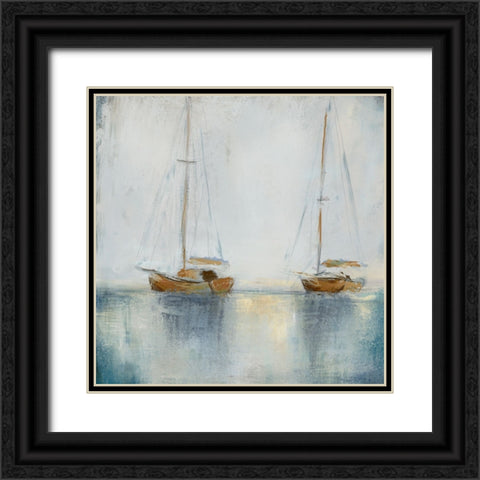 Blue Sailing II Black Ornate Wood Framed Art Print with Double Matting by Novak, Rick