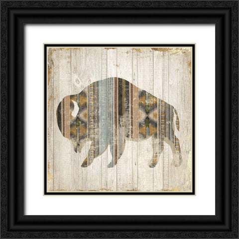 Navaho Bison II  Black Ornate Wood Framed Art Print with Double Matting by Jones, Eli