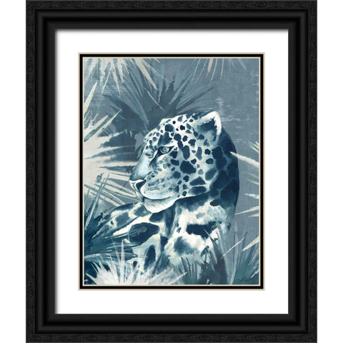 Jungle Leopard  Black Ornate Wood Framed Art Print with Double Matting by Jones, Eli