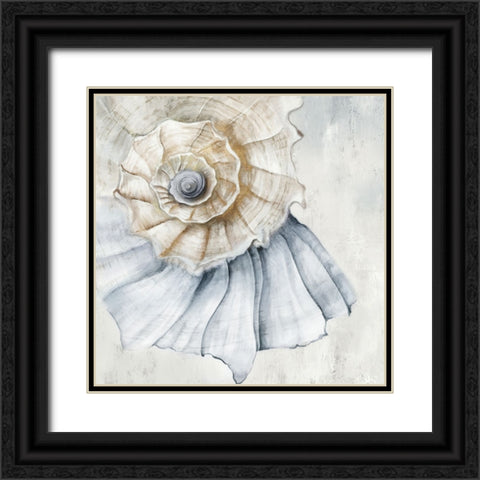Large Blue Shell Black Ornate Wood Framed Art Print with Double Matting by Jones, Eli