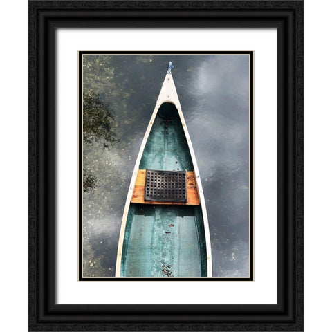 Blue Old Wooden Boat II Black Ornate Wood Framed Art Print with Double Matting by Orlov, Irena