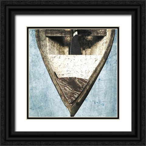 Wooden Sailboat Blue Version Black Ornate Wood Framed Art Print with Double Matting by Orlov, Irena