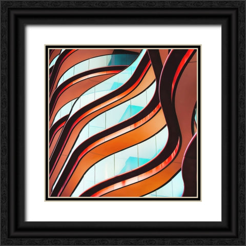 Flour - Concrete Curves Black Ornate Wood Framed Art Print with Double Matting by Flour