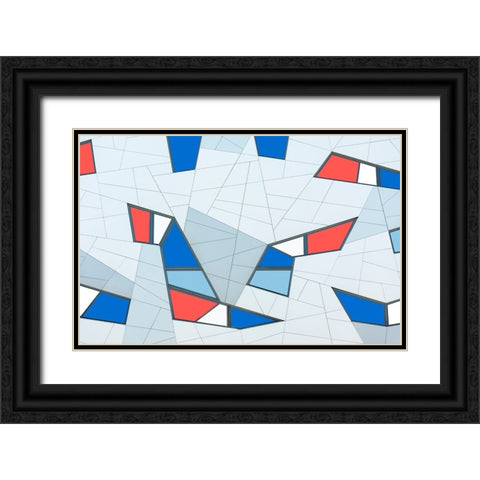 Van Son - Game of Lines and Shapes Black Ornate Wood Framed Art Print with Double Matting by Son, Van