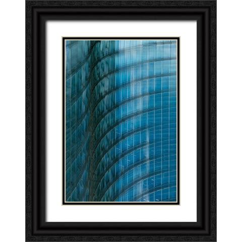 Van Son - Fading Waves Black Ornate Wood Framed Art Print with Double Matting by Son, Van