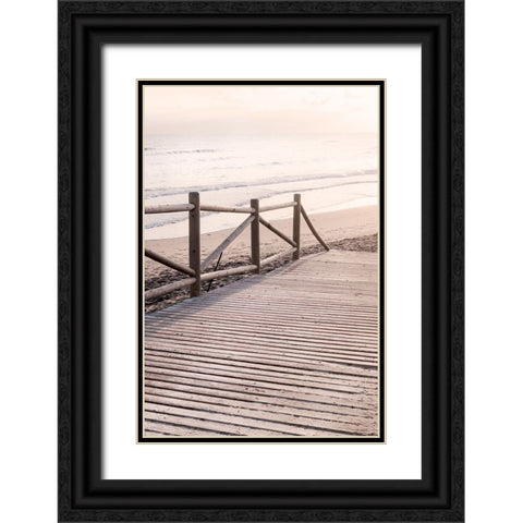 Studio III - Beach 011 Black Ornate Wood Framed Art Print with Double Matting by Studio III