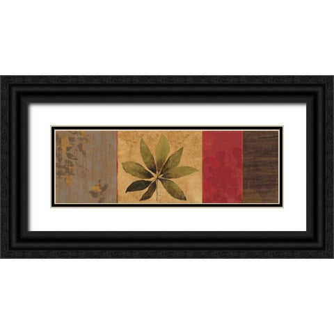 Leaf Impressions I Black Ornate Wood Framed Art Print with Double Matting by PI Studio