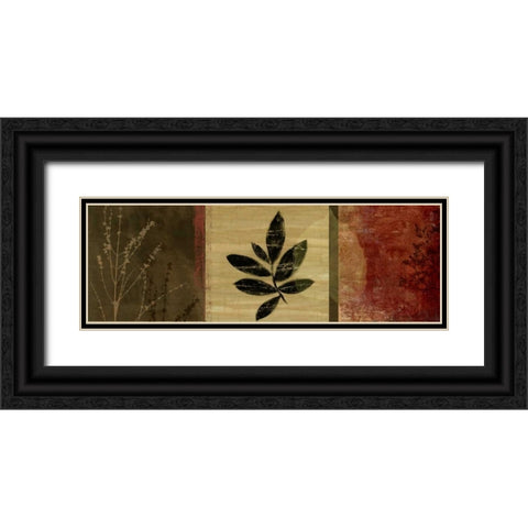 Leaf Impressions II Black Ornate Wood Framed Art Print with Double Matting by PI Studio