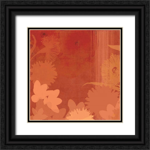 Shades of Red Black Ornate Wood Framed Art Print with Double Matting by PI Studio