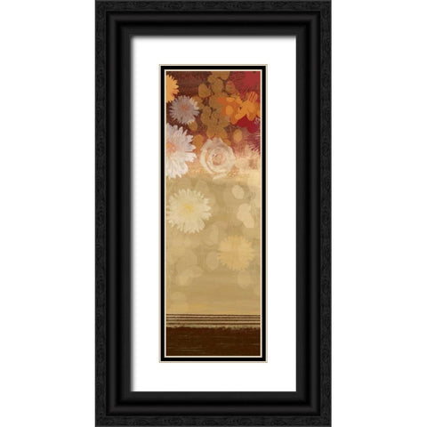 Floating Florals II Black Ornate Wood Framed Art Print with Double Matting by PI Studio