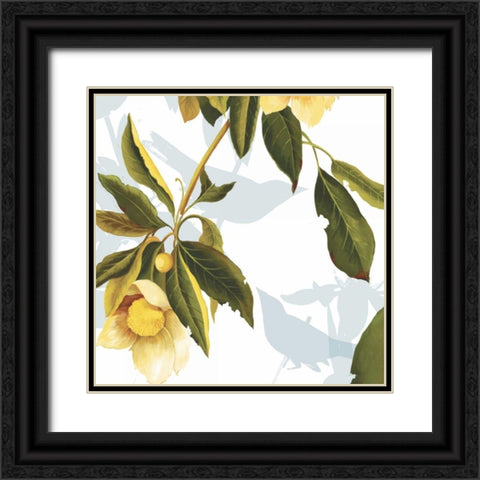 Lemon Floral Black Ornate Wood Framed Art Print with Double Matting by PI Studio