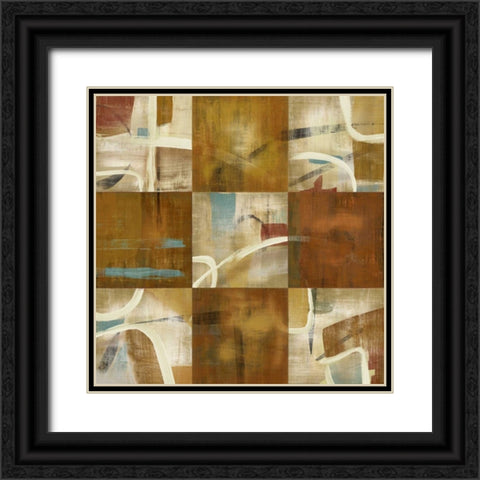 Abstraction Black Ornate Wood Framed Art Print with Double Matting by PI Studio