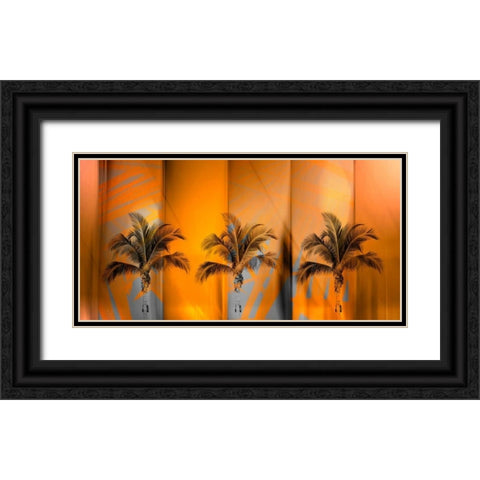 Tropicana Black Ornate Wood Framed Art Print with Double Matting by PI Studio