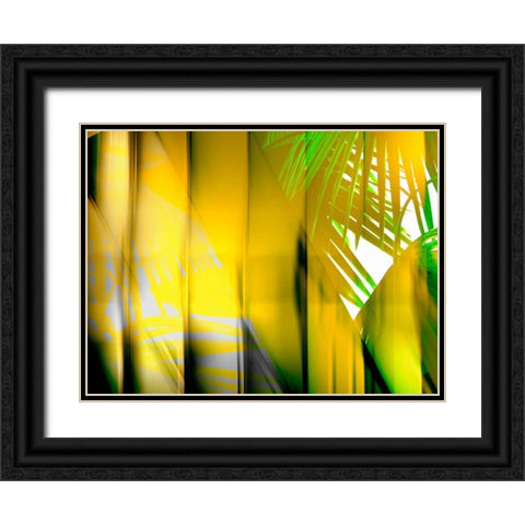 Yellow Shades Black Ornate Wood Framed Art Print with Double Matting by PI Studio