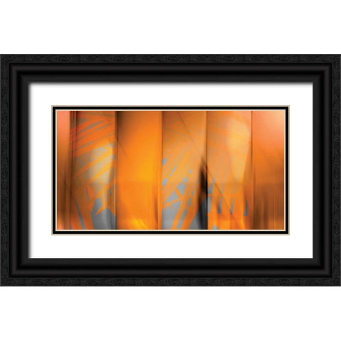 Tangerine on Grey Black Ornate Wood Framed Art Print with Double Matting by PI Studio