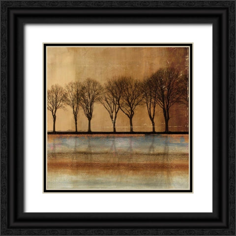 In A Row Black Ornate Wood Framed Art Print with Double Matting by PI Studio