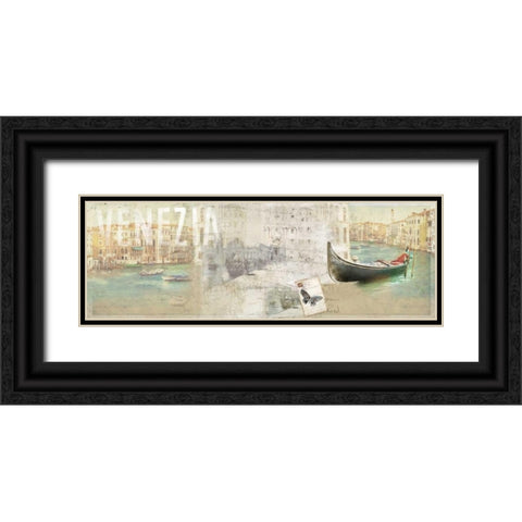 Venezia Black Ornate Wood Framed Art Print with Double Matting by PI Studio