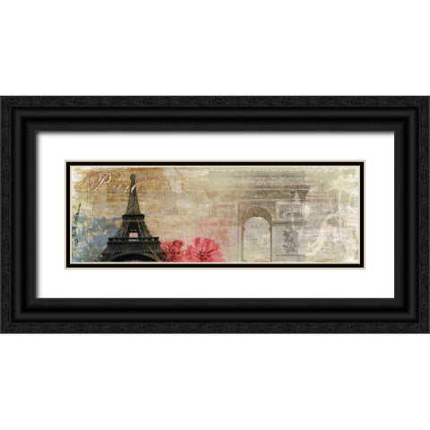 Paris Black Ornate Wood Framed Art Print with Double Matting by PI Studio