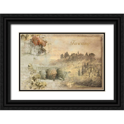 Tuscany Black Ornate Wood Framed Art Print with Double Matting by PI Studio