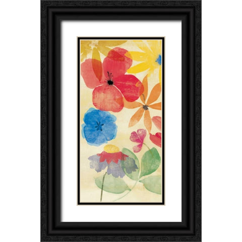 Field Floral I Black Ornate Wood Framed Art Print with Double Matting by PI Studio