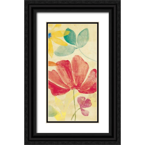 Field Floral II Black Ornate Wood Framed Art Print with Double Matting by PI Studio
