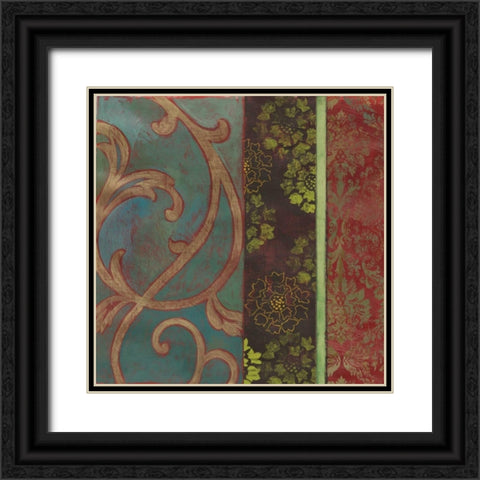 Embroidered II Black Ornate Wood Framed Art Print with Double Matting by PI Studio