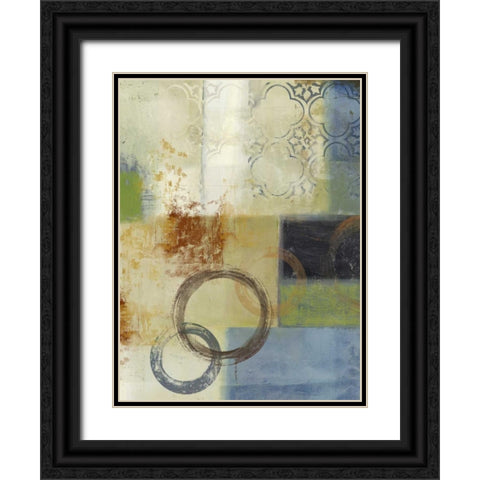 Composition in Blue II Black Ornate Wood Framed Art Print with Double Matting by PI Studio