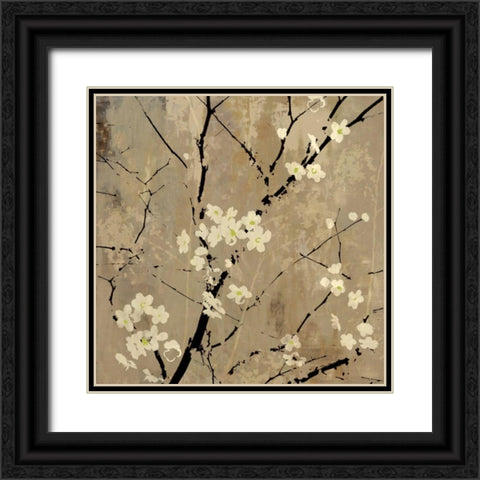 Blossom Abstracted Black Ornate Wood Framed Art Print with Double Matting by PI Studio