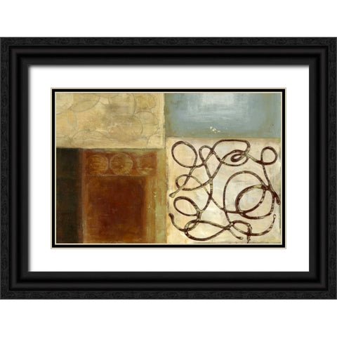 Bits and Pieces Black Ornate Wood Framed Art Print with Double Matting by PI Studio