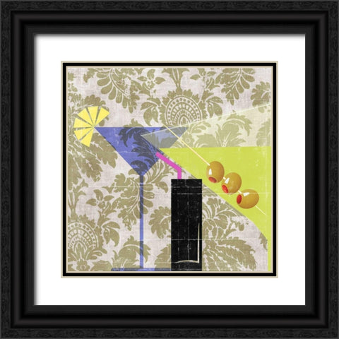 Cocktail I  Black Ornate Wood Framed Art Print with Double Matting by PI Studio
