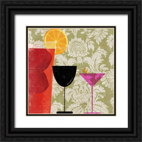 Cocktail II Black Ornate Wood Framed Art Print with Double Matting by PI Studio