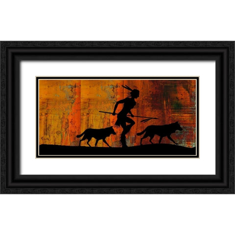 Narrow Fire Black Ornate Wood Framed Art Print with Double Matting by PI Studio