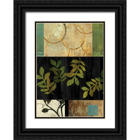 Leaves of Green I Black Ornate Wood Framed Art Print with Double Matting by PI Studio