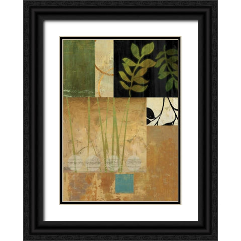 Leaves of Green II Black Ornate Wood Framed Art Print with Double Matting by PI Studio