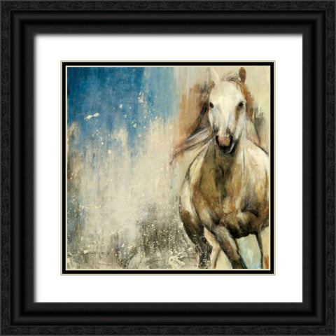 Horses I Black Ornate Wood Framed Art Print with Double Matting by PI Studio