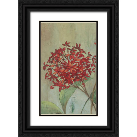 Summer Flowers I Black Ornate Wood Framed Art Print with Double Matting by PI Studio