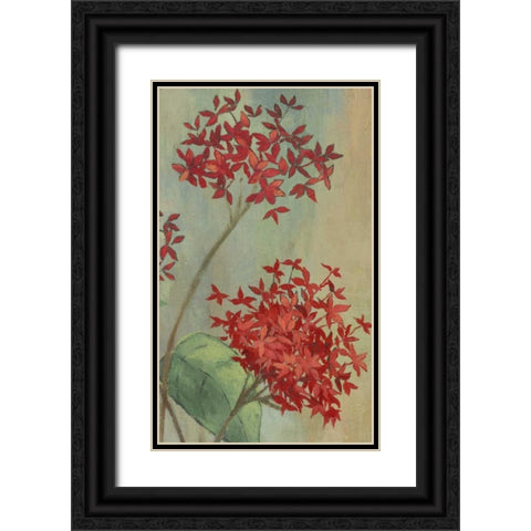 Summer Flowers II Black Ornate Wood Framed Art Print with Double Matting by PI Studio