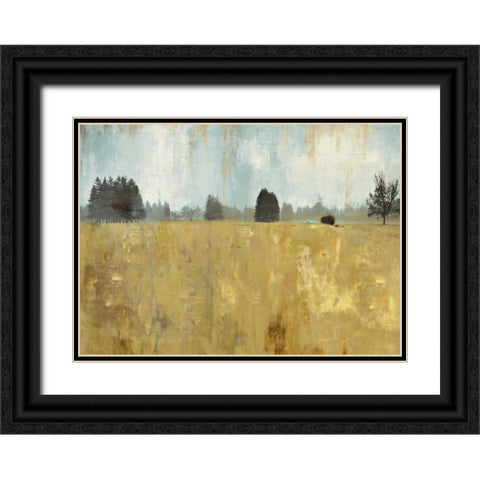 Golden Fields Black Ornate Wood Framed Art Print with Double Matting by PI Studio