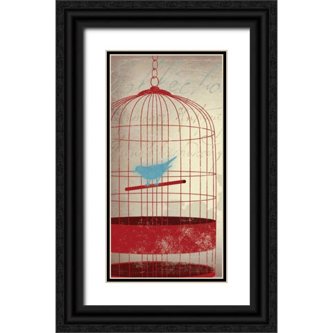 Twitter Panel I Black Ornate Wood Framed Art Print with Double Matting by PI Studio