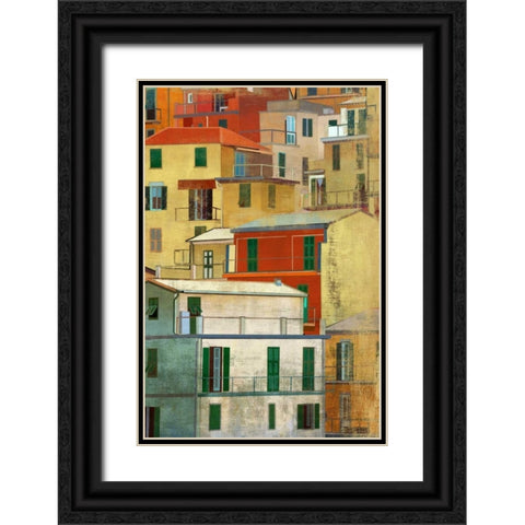 Manarola I Black Ornate Wood Framed Art Print with Double Matting by PI Studio