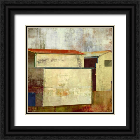 Abstract Construction I Black Ornate Wood Framed Art Print with Double Matting by PI Studio