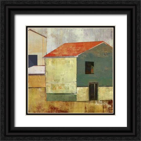 Abstract Construction II Black Ornate Wood Framed Art Print with Double Matting by PI Studio