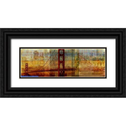 Sunset Bridge Black Ornate Wood Framed Art Print with Double Matting by PI Studio