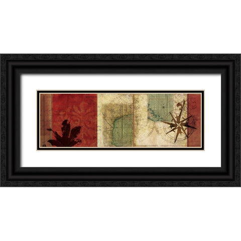 Travels I Black Ornate Wood Framed Art Print with Double Matting by PI Studio