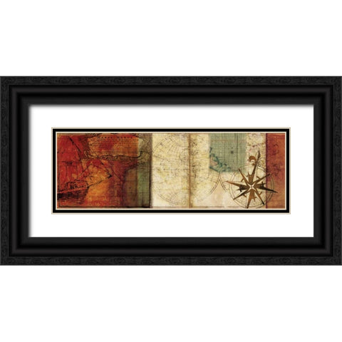 Travels II Black Ornate Wood Framed Art Print with Double Matting by PI Studio