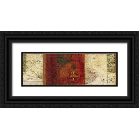 Travels III Black Ornate Wood Framed Art Print with Double Matting by PI Studio