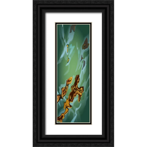 Liquid Gold Black Ornate Wood Framed Art Print with Double Matting by PI Studio