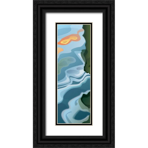 Liquid Waves Black Ornate Wood Framed Art Print with Double Matting by PI Studio