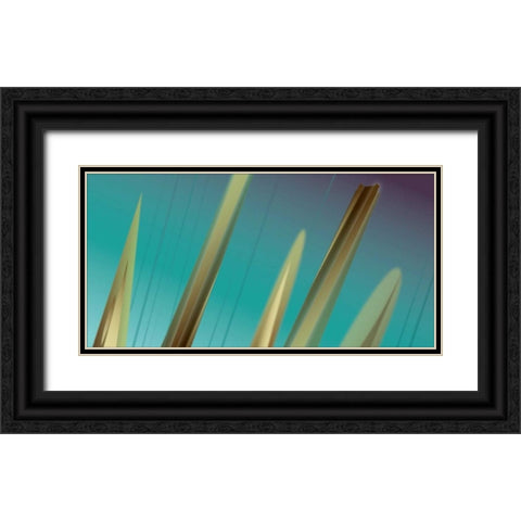 Shards Black Ornate Wood Framed Art Print with Double Matting by PI Studio