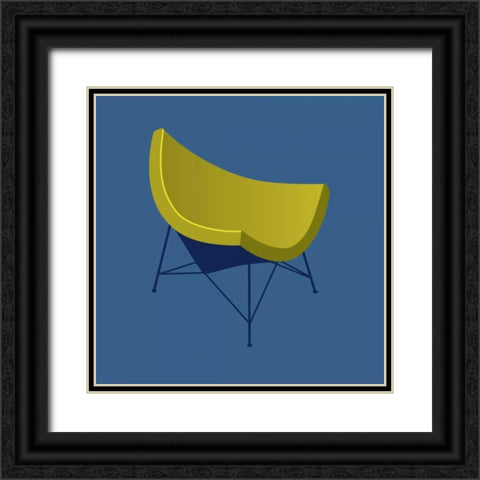Mid Century Chair I Black Ornate Wood Framed Art Print with Double Matting by PI Studio